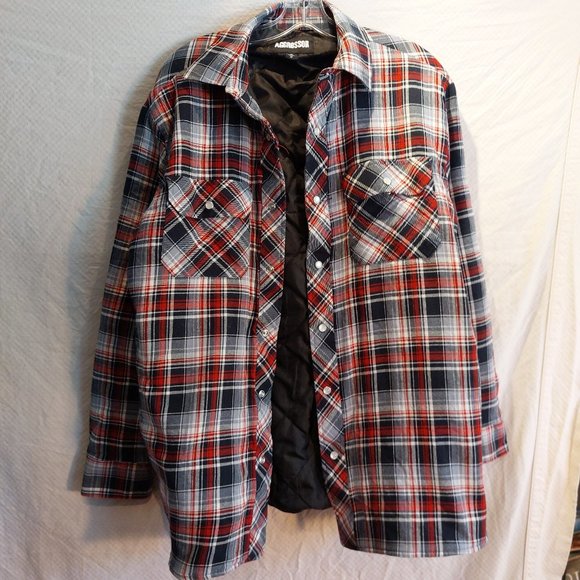 Men's Aggressor Plaid Snap Buttons Jacket - MED - Picture 7 of 7